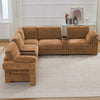 Holaki 138" Oversized Modular Sectional Sofa with 2 Built-in Side Tables, 3 Seat Large Wide Comfy Cloud Couches for Living Room, Sectional Sleeper Sofa with 2 Ottoman & Storage Space