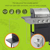 Holaki 3 Burners BBQ Propane Gas Grill, Stainless Steel 37,000 BTU with Side Burner & Thermometer, Output Grill for Outdoor BBQ and Camping, Patio Backyard Barbecue