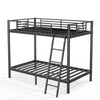 Holaki Twin Over Twin Metal Bunk Bed, with Ladder & Guardrails Metal Bunk Bed Frame, Noise Free & Easy Assembly Strudy Metal Bunk Bed with Support Leg, Black