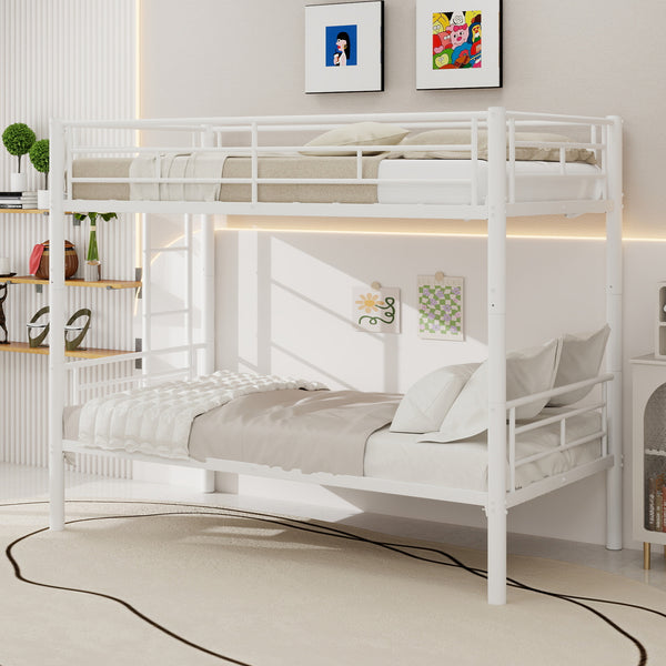 Holaki Twin Over Twin Metal Bunk Bed, with Ladder & Guardrails Metal Bunk Bed Frame, Noise Free & Easy Assembly Strudy Metal Bunk Bed with Support Leg