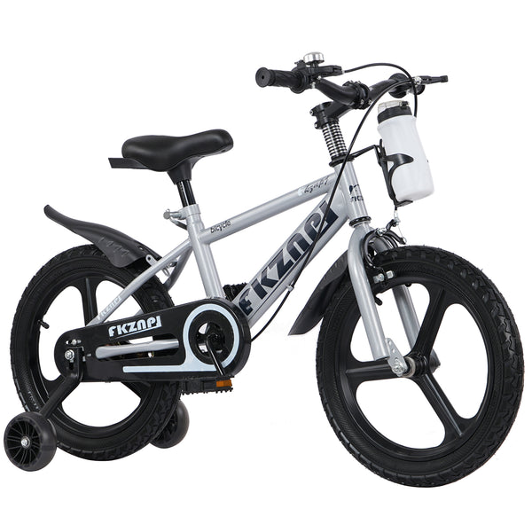 Holaki 18 Inch Kids Bike with Training Wheels & Handbrake for 5-9 Years Old Boys&Girls, Kids Bicycle Adjustable Seat with High Carbon Steel Frame, Water Bottle & Night Glow for Birthday Gift