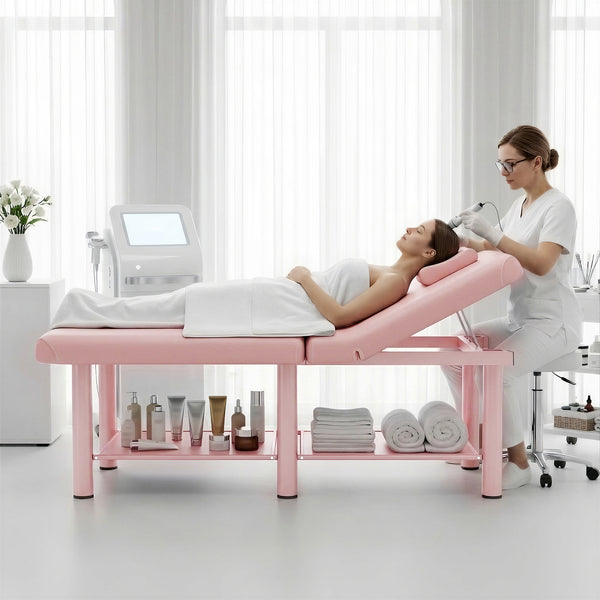 Holaki 75 inch Stationary Massage Table, Heavy Duty Metal Frame with PU Leather, Modern Esthetician Bed for Physical Therapy Spa Tattoo