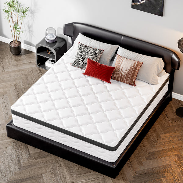 Queen Mattress, Holaki 10 Inch Queen Size Hybrid Memory Foam Mattress in a Box, Individually Wrapped Pocket Springs Mattress, Medium Firm Mattress for Pressure Relief, Strong Edge Support