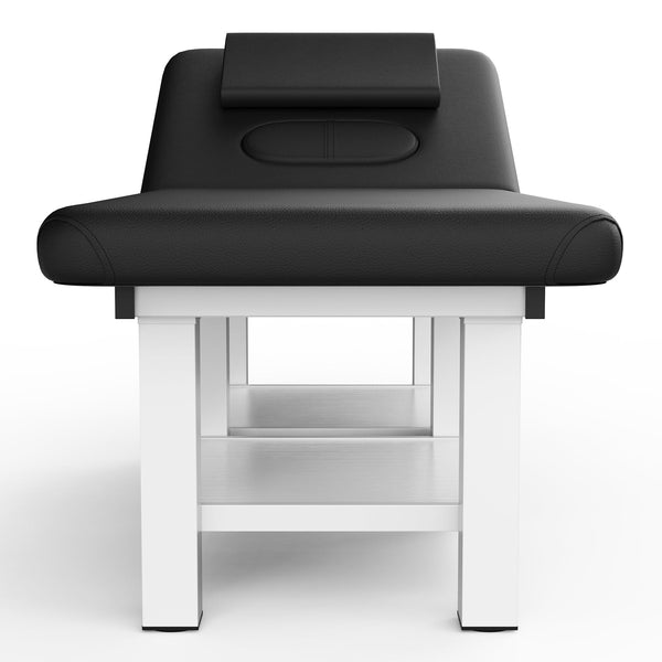 800LBS Heavy-Duty Stationary Massage Table with Humanized Chest Opening Design, Adjustable Backrest, PU Leather, Metal Frame - Professional Spa, Tattoo, Beauty & Therapy Bed