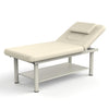 800LBS Heavy-Duty Stationary Massage Table with Humanized Chest Opening Design, Adjustable Backrest, PU Leather, Metal Frame - Professional Spa, Tattoo, Beauty & Therapy Bed