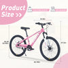 Holaki 24-Inch Kids Mountain Bike for Boys & Girls Ages 9–12, Durable Steel Frame Kid Bicycle with Suspension Fork, Double Disc Brakes, Adjustable Saddle & Handlebar
