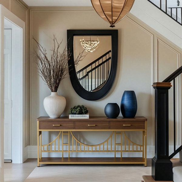 Golden Gate–Inspired Entryway Console Table with Smart Storage