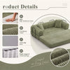 3-in-1 Convertible Sleeper Sofa Bed with Pillows - 78" Corduroy Folding Couch for Living Room, Bedroom