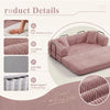 3-in-1 Convertible Sleeper Sofa Bed with Pillows - 78" Corduroy Folding Couch for Living Room, Bedroom