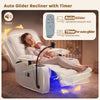 Holaki Power Swivel Glider Recliner Chair for Nursery, Electric Automatic Rocking Nursing Chair with 270° Swivel, Heated Lumbar Support, Massage, Wireless Charging, Smart Cup Holder, Beige