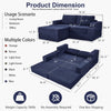 Holaki 5 in 1 Modular Sectional Sofa with Movable Ottoman, L-Shaped Convertible Boneless Couch for Living Room, Corduroy Deep Seat Sofa
