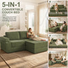 Holaki 5 in 1 Modular Sectional Sofa with Movable Ottoman, L-Shaped Convertible Boneless Couch for Living Room, Corduroy Deep Seat Sofa
