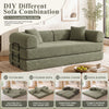 3-in-1 Convertible Sleeper Sofa Bed with Pillows - 78" Corduroy Folding Couch for Living Room, Bedroom