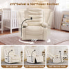 Holaki Power Swivel Glider Recliner Chair for Nursery, Electric Automatic Rocking Nursing Chair with 270° Swivel, Heated Lumbar Support, Massage, Wireless Charging, Smart Cup Holder, Beige