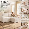 Holaki 5 in 1 Modular Sectional Sofa with Movable Ottoman, L-Shaped Convertible Boneless Couch for Living Room, Corduroy Deep Seat Sofa