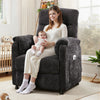 Electric Power Recliner Chair, Modern Chenille Fabric Recliner with Side Pocket & Remote, Nursery Recliner Chair for Living Room Small Space