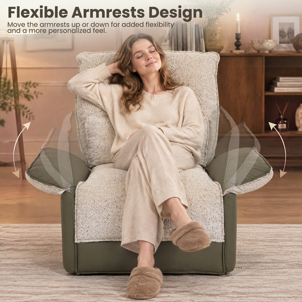 Holaki Electric Recliner Chair with Flip-Up Armrests, Power Recliner Chair with Lumbar Support and Side Pockets, Modern Recliner Sofa for Living Room Small Space Bedroom & Home Theater