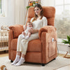 Electric Power Recliner Chair, Modern Chenille Fabric Recliner with Side Pocket & Remote, Nursery Recliner Chair for Living Room Small Space