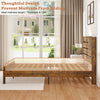 Wood Full Bed Frame with Headboard, Holaki Rustic Farmhouse Platform Bed Frame with USB Port & LED Lights, Heavy-Duty Wood & Metal Frame, No Box Spring Needed, Easy Assembly