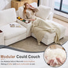 Holaki 138" Oversized Modular Sectional Sofa with 2 Built-in Side Tables, 3 Seat Large Wide Comfy Cloud Couches for Living Room, Sectional Sleeper Sofa with 2 Ottoman & Storage Space