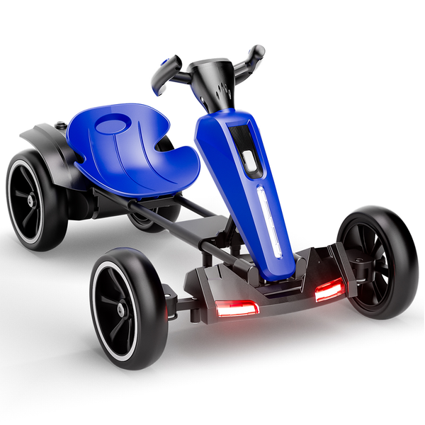 Holaki 12V Kids Electric Go Kart, Battery Powered Ride On Toy with Adjustable Seat, Music & LED Lights, Forward/Backward, EVA Wheels, Pedal Go Kart Electric Car for Kids Boys Girls Ages 3-6