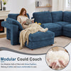 Holaki 138" Oversized Modular Sectional Sofa with 2 Built-in Side Tables, 3 Seat Large Wide Comfy Cloud Couches for Living Room, Sectional Sleeper Sofa with 2 Ottoman & Storage Space