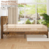 Wood Queen Bed Frame with Headboard, Holaki Rustic Farmhouse Platform Bed Frame with USB Port & 2 Foldable Side Storage Rack, 12 Wood Slats Support, No Box Spring Needed, Easy Assembly