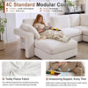 Holaki 138" Oversized Modular Sectional Sofa with 2 Built-in Side Tables, 3 Seat Large Wide Comfy Cloud Couches for Living Room, Sectional Sleeper Sofa with 2 Ottoman & Storage Space