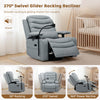 Holaki Power Recliner Nursery Chair, 270° Swivel Glider Rocking Chair with Adjustable 3D Armrests, Lumbar Pillow, 400 lbs