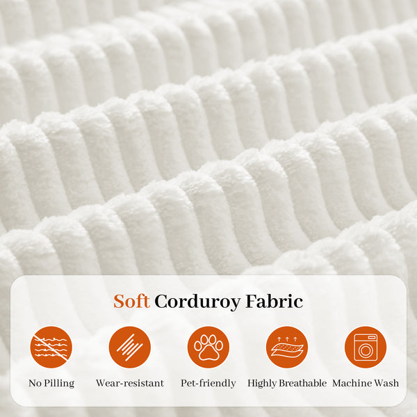 3-in-1 Convertible Sleeper Sofa Bed with Pillows - 78" Corduroy Folding Couch for Living Room, Bedroom