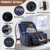 Holaki Power Recliner Chair, 270° Swivel Recliner with Heat & Lumbar Support, Modern Chenille Rocker Recliner Nursery Chair with Smart Cup Holder & Adjustable Armrests for Nursing