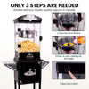 10 Oz Popcorn Machine Cart with Wheel, Holaki Popcorn Maker Machine with Stainless-Steel Kettle Makes Up to 40 Cups, Popcorn Machine for Commercial Home Movie Theater