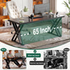 Executive Office Desk, Holaki 70.8" Large Farmhouse Wooden Office Desk with Desktop Stand and Charging Station, Study Writing Table Computer Desk Workstation for Home