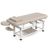 Holaki 75" Electric Massage Table with Adjustable Backrest and Storage Shelf, Height Adjustable Heavy Duty PU Leather Spa Treatment Bed