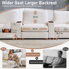 Holaki 138" Oversized Modular Sectional Sofa with 2 Built-in Side Tables, 3 Seat Large Wide Comfy Cloud Couches for Living Room, Sectional Sleeper Sofa with 2 Ottoman & Storage Space
