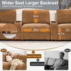 Holaki 138" Oversized Modular Sectional Sofa with 2 Built-in Side Tables, 3 Seat Large Wide Comfy Cloud Couches for Living Room, Sectional Sleeper Sofa with 2 Ottoman & Storage Space