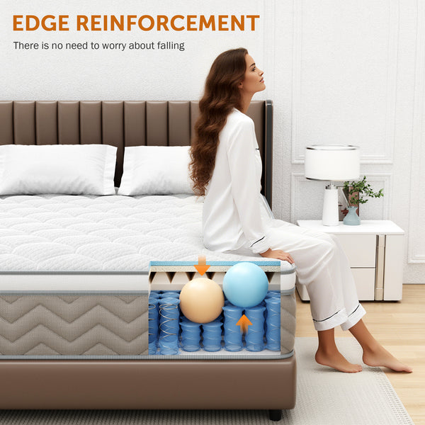 12 Inch Queen Size Mattress, Holaki Hybrid Memory Foam Mattress in a Box with Pocket Springs for Cool Night & Pressure Relief, Queen Mattress Medium Firm, CertiPUR-US & OEKO-TEX