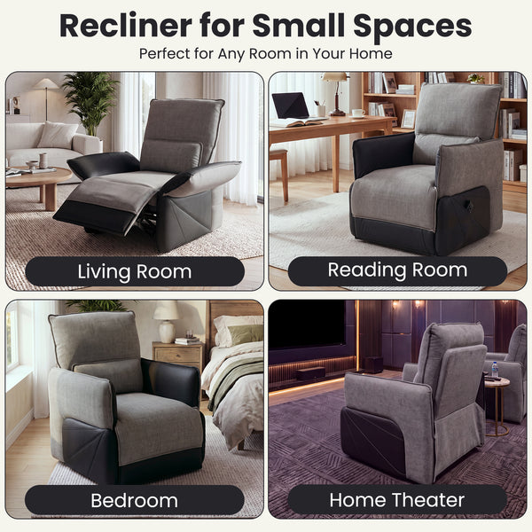Holaki Electric Recliner Chair with Flip-Up Armrests, Power Recliner Chair with Lumbar Support and Side Pockets, Modern Recliner Sofa for Living Room Small Space Bedroom & Home Theater