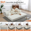 3-in-1 Convertible Sleeper Sofa Bed with Pillows - 78" Corduroy Folding Couch for Living Room, Bedroom