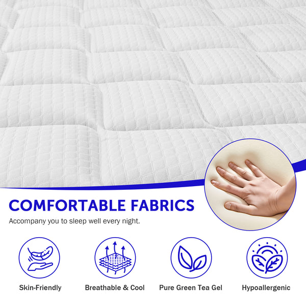 Twin Mattress for kids, Holaki 6" Memory Foam and Spring Hybrid Mattress in a Box, Cool Individual Pocket Spring Mattress with Medium Soft, Breathable Fabric & Adaptive Support, CertiPUR-US
