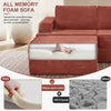 Holaki 5 in 1 Modular Sectional Sofa with Movable Ottoman, L-Shaped Convertible Boneless Couch for Living Room, Corduroy Deep Seat Sofa