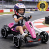 Holaki 12V Kids Electric Go Kart, Battery Powered Ride On Toy with Adjustable Seat, Music & LED Lights, Forward/Backward, EVA Wheels, Pedal Go Kart Electric Car for Kids Boys Girls Ages 3-6