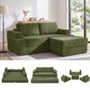 Holaki 5 in 1 Modular Sectional Sofa with Movable Ottoman, L-Shaped Convertible Boneless Couch for Living Room, Corduroy Deep Seat Sofa