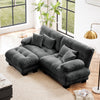 Holaki L-Shaped Cloud Couch Sectional Sofa, Chenille 2-Seater Sofa with Convertible Ottoman, 2 Lumbar Pillows and 2 Throw Pillows, Pink