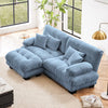 Holaki L-Shaped Cloud Couch Sectional Sofa, Chenille 2-Seater Sofa with Convertible Ottoman, 2 Lumbar Pillows and 2 Throw Pillows, Pink