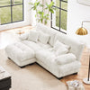 Holaki L-Shaped Cloud Couch Sectional Sofa, Chenille 2-Seater Sofa with Convertible Ottoman, 2 Lumbar Pillows and 2 Throw Pillows, Pink