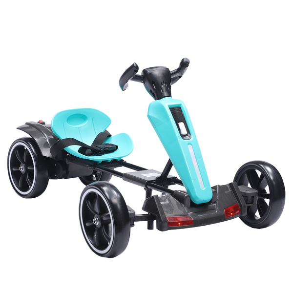 Holaki 12V Kids Electric Go Kart, Battery Powered Ride On Toy with Adjustable Seat, Music & LED Lights, Forward/Backward, EVA Wheels, Pedal Go Kart Electric Car for Kids Boys Girls Ages 3-6