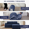 Holaki 5 in 1 Modular Sectional Sofa with Movable Ottoman, L-Shaped Convertible Boneless Couch for Living Room, Corduroy Deep Seat Sofa