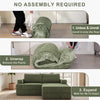 Holaki 5 in 1 Modular Sectional Sofa with Movable Ottoman, L-Shaped Convertible Boneless Couch for Living Room, Corduroy Deep Seat Sofa