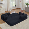 Convertible Floor Sofa Bed, Holaki 63" Foldable Compression Loveseat Lounge Sleeper Sofa with Pillow & Fixed-Shape Frame, Corduroy Folding Boneless Sofa Couch for Living Room, Small Space